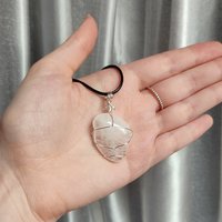Quartz Wire Wrapped Pendant in Silver