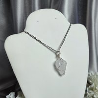 Quartz Wire Wrapped Pendant in Silver