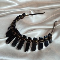 ANUBIS Black Agate Crystal Crown