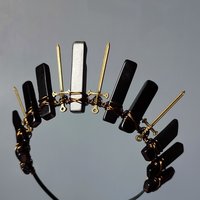 WARRIOR PRINCESS Black Agate Crystal Crown
