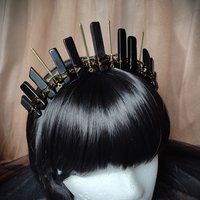 WARRIOR PRINCESS Black Agate Crystal Crown