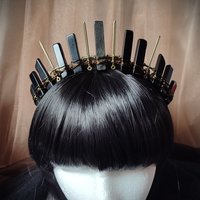 WARRIOR PRINCESS Black Agate Crystal Crown