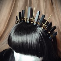 WARRIOR PRINCESS Black Agate Crystal Crown