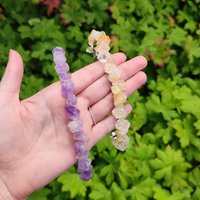 Raw citrine and amethyst wire wrapped headbands.