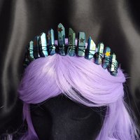 CELESTIA Titanium Quartz Crystal Crown