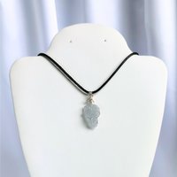 Raw celestite pendant wrapped in silver plated wire