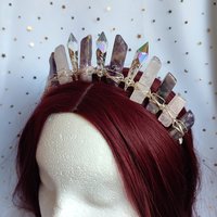 GRACIE Amethyst and Rose Quartz Crystal Crown