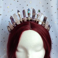 GRACIE Amethyst and Rose Quartz Crystal Crown
