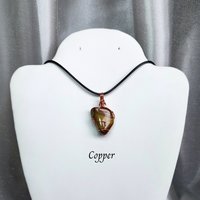 Tiger's eye wire wrapped pendant in gold, rose gold or copper.