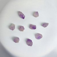 Raw amethyst cluster choker-style necklace with chain.