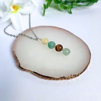 Gemstone pendant for good luck with citrine, amazonite, tiger's eye and aventurine.