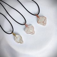 Quartz wire wrapped pendant in gold, rose gold or copper.