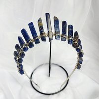 Sodalite crystal crown with silver headband and wire.