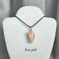 Moonstone Wire Wrapped Pendant in Gold, Rose Gold or Copper