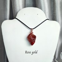Carnelian Wire Wrapped Pendant in Gold, Rose Gold or Copper
