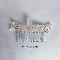 Silver Combs with Branches and Crystal Chips