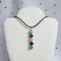 Scorpio pendant with aquamarine, amethyst, citrine, obsidian and labradorite.