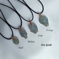Raw Celestite Wire Wrapped Pendant in Gold, Rose Gold or Copper