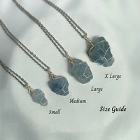 Raw Celestite Wire Wrapped Pendant in Silver