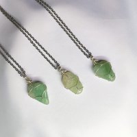 Aventurine Wire Wrapped Pendant in Silver