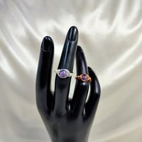 Amethyst Wire Wrapped Ring in Silver or Copper