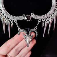 Baphomet Spiked Bib Necklace