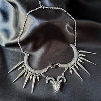 Baphomet Spiked Bib Necklace
