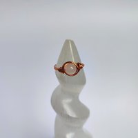 Selenite Wire Wrapped Ring in Silver or Copper