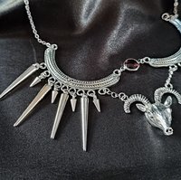 Baphomet Spiked Bib Necklace