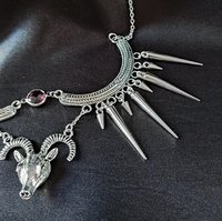 Baphomet Spiked Bib Necklace