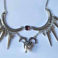 Baphomet Spiked Bib Necklace