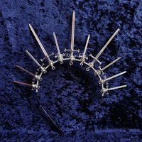 Queen of Swords Crown with silver swords and headband.