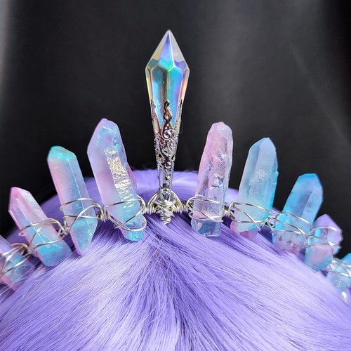 UNICORN QUEEN Titanium Quartz Crystal Crown