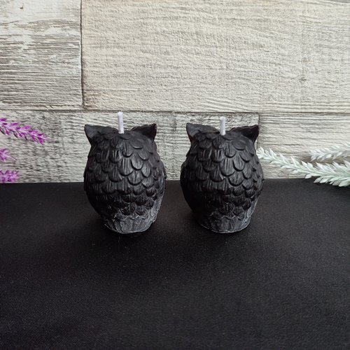 Black Owl Candle Natural Beeswax