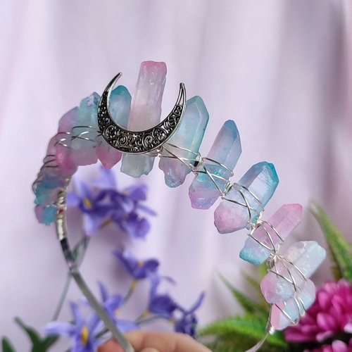 MOON CANDY Titanium Quartz Crystal Crown