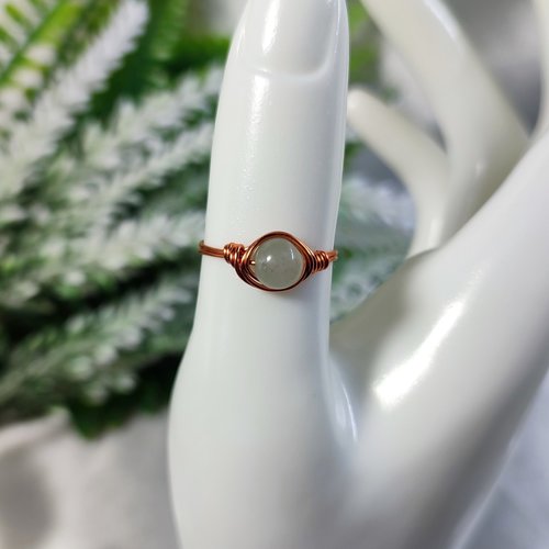 Aventurine Wire Wrapped Ring in Silver or Copper