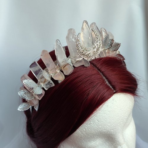 VENUS Rose Quartz Crystal Crown