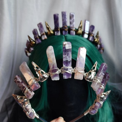 AMETHYST RAVEN Crystal Crown