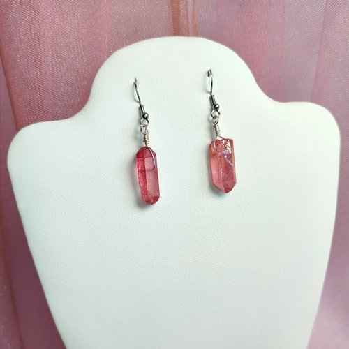 Wire wrapped Crystal Earrings
