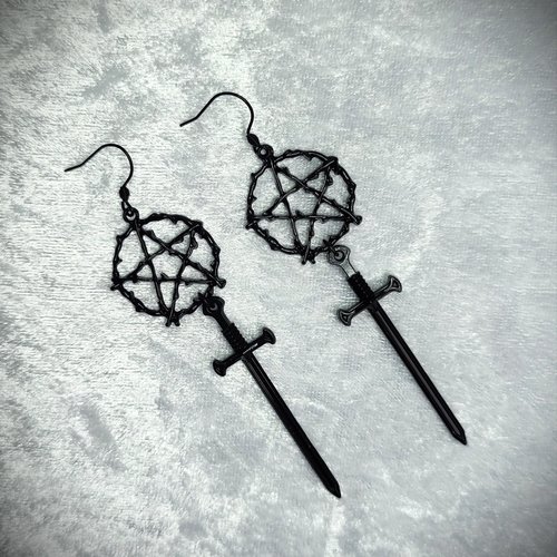 Pentacle Sword Earrings
