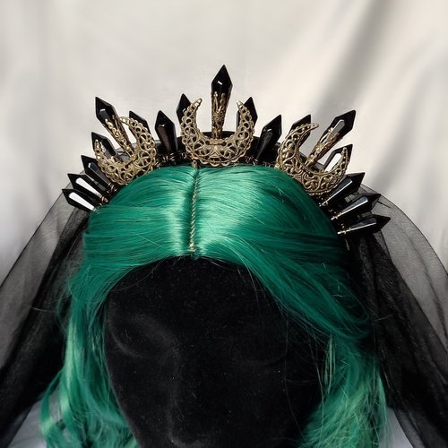 NIGHT QUEEN Glass Crystal Crown