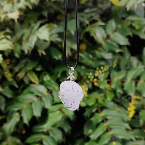 Quartz Wire Wrapped Pendant in Silver