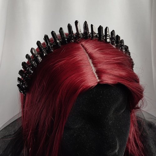 HADES Black Quartz Crystal Crown