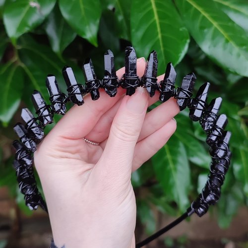 HADES Black Quartz Crystal Crown