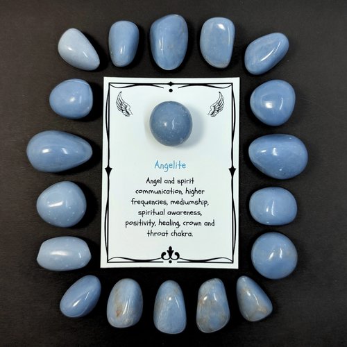 Angelite polished tumblestone.