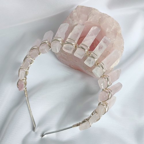 APHRODITE Rose Quartz Crystal Crown