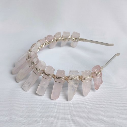APHRODITE Rose Quartz Crystal Crown
