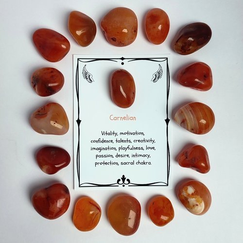 carnelian polished tumblestone