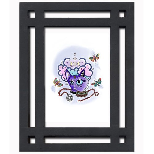 Mystic Cat with Crystal Ball Art Print