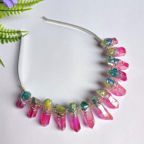 RAINBOW Titanium Quartz Crystal Crown